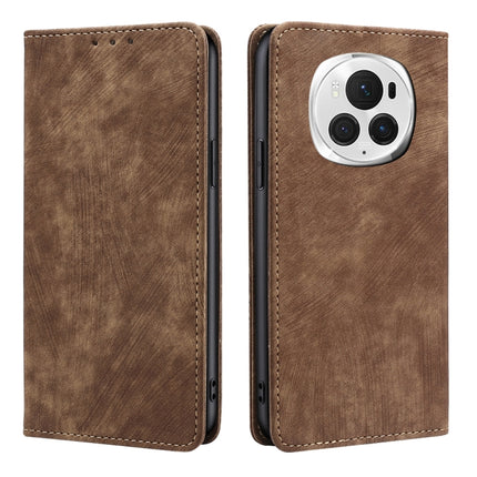 RFID Anti-theft Brush Magnetic Leather Phone Case, For Honor Magic6 Pro, For Honor Magic6, For Honor X50i 5G / 9 Lite