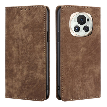 RFID Anti-theft Brush Magnetic Leather Phone Case, For Honor Magic6 Pro, For Honor Magic6, For Honor X50i 5G / 9 Lite