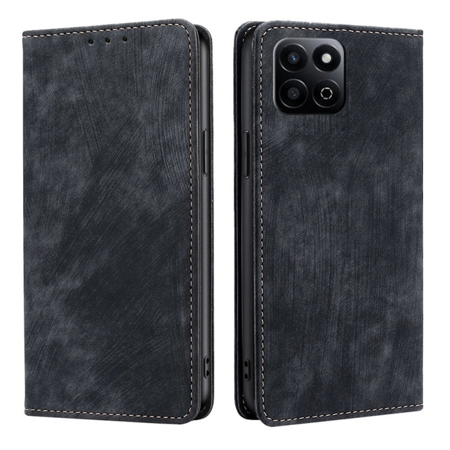 RFID Anti-theft Brush Magnetic Leather Phone Case, For Honor Play 60 Plus, For Honor 200 5G, For Honor 200 Pro 5G, For Honor 200 Lite 5G Global