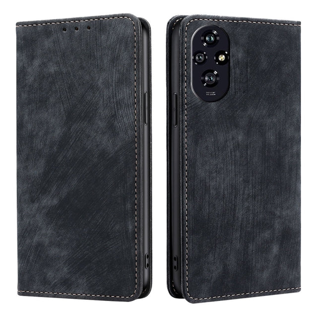 RFID Anti-theft Brush Magnetic Leather Phone Case, For Honor 200 5G, For Honor 200 Pro 5G, For Honor 200 Lite 5G Global, For Honor Magic6 Pro