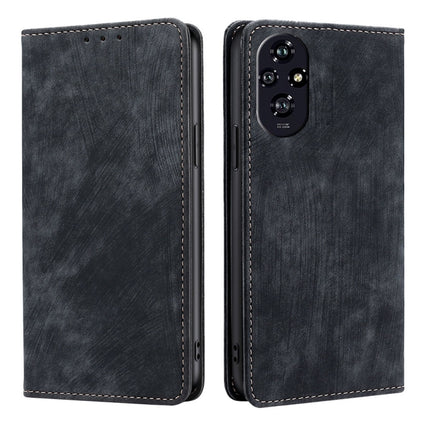 RFID Anti-theft Brush Magnetic Leather Phone Case, For Honor Play 60 Plus, For Honor 200 5G, For Honor 200 Pro 5G, For Honor 200 Lite 5G Global