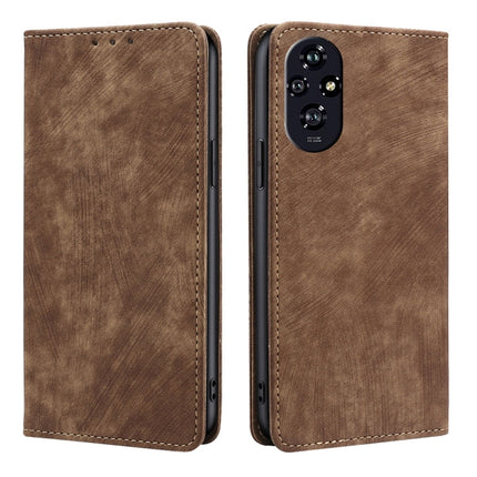 RFID Anti-theft Brush Magnetic Leather Phone Case, For Honor Play 60 Plus, For Honor 200 5G, For Honor 200 Pro 5G, For Honor 200 Lite 5G Global