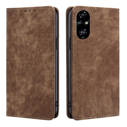RFID Anti-theft Brush Magnetic Leather Phone Case, For Honor Play 60 Plus, For Honor 200 5G, For Honor 200 Pro 5G, For Honor 200 Lite 5G Global