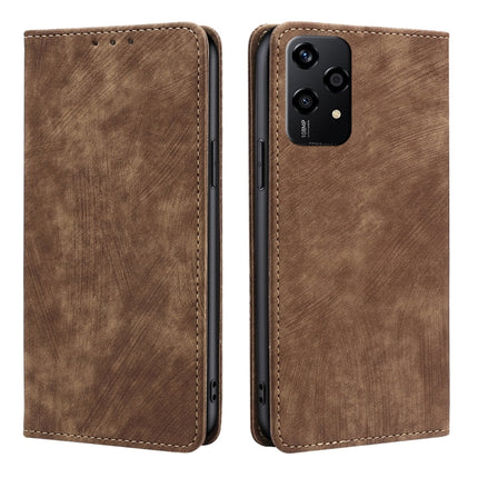RFID Anti-theft Brush Magnetic Leather Phone Case, For Honor Play 60 Plus, For Honor 200 5G, For Honor 200 Pro 5G, For Honor 200 Lite 5G Global