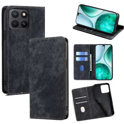 RFID Anti-theft Brush Magnetic Leather Phone Case, For Honor X60 GT 5G, For Honor 400 Pro Global 160.8mm, For Honor 400 Global 156.5mm, For Honor X8c 4G