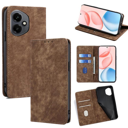 RFID Anti-theft Brush Magnetic Leather Phone Case, For Honor X60 GT 5G, For Honor 400 Pro Global 160.8mm, For Honor 400 Global 156.5mm, For Honor X8c 4G