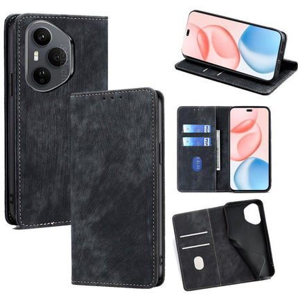 RFID Anti-theft Brush Magnetic Leather Phone Case, For Honor X60 GT 5G, For Honor 400 Pro Global 160.8mm, For Honor 400 Global 156.5mm, For Honor X8c 4G