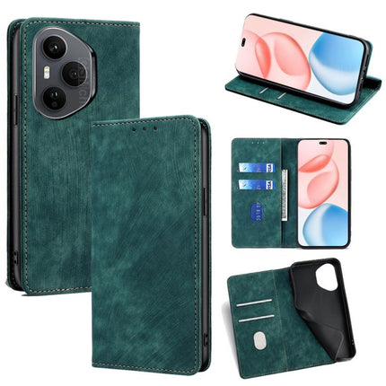 RFID Anti-theft Brush Magnetic Leather Phone Case, For Honor X60 GT 5G, For Honor 400 Pro Global 160.8mm, For Honor 400 Global 156.5mm, For Honor X8c 4G