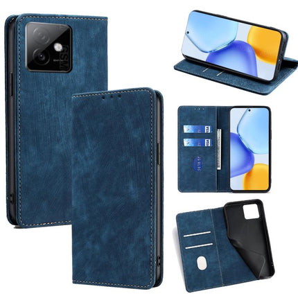 RFID Anti-theft Brush Magnetic Leather Phone Case, For Honor X60 GT 5G, For Honor 400 Pro Global 160.8mm, For Honor 400 Global 156.5mm, For Honor X8c 4G