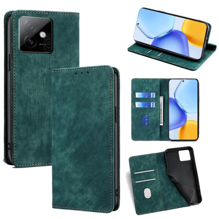 RFID Anti-theft Brush Magnetic Leather Phone Case, For Honor X60 GT 5G, For Honor 400 Pro Global 160.8mm, For Honor 400 Global 156.5mm, For Honor X8c 4G