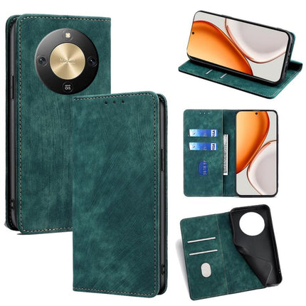 RFID Anti-theft Brush Magnetic Leather Phone Case, For Honor Magic8, For Honor 400 Smart 5G, For Honor X70 5G, For Honor X6c 4G