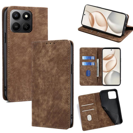 RFID Anti-theft Brush Magnetic Leather Phone Case, For Honor Magic8, For Honor 400 Smart 5G, For Honor X70 5G, For Honor X6c 4G