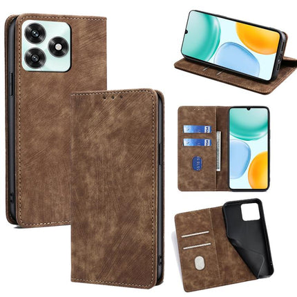 RFID Anti-theft Brush Magnetic Leather Phone Case, For Honor Win 5G, For Honor X8d 4G, For Honor X5c 4G, For Honor Magic8 Pro