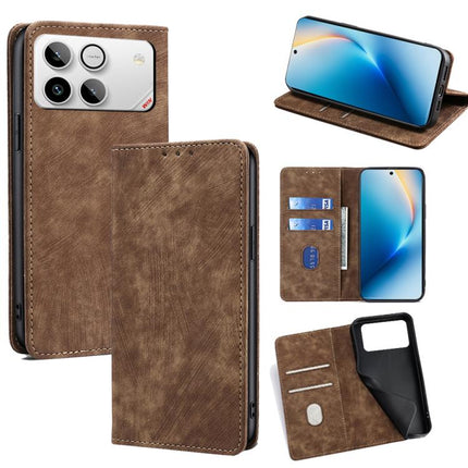 RFID Anti-theft Brush Magnetic Leather Phone Case, For Honor Win 5G, For Honor X8d 4G, For Honor X5c 4G, For Honor Magic8 Pro