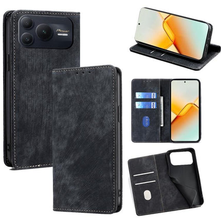 RFID Anti-theft Brush Magnetic Leather Phone Case, For Honor 600 Lite Global, For Honor X6d 5G, For Honor Magic8 Pro Air 5G, For Honor Power2