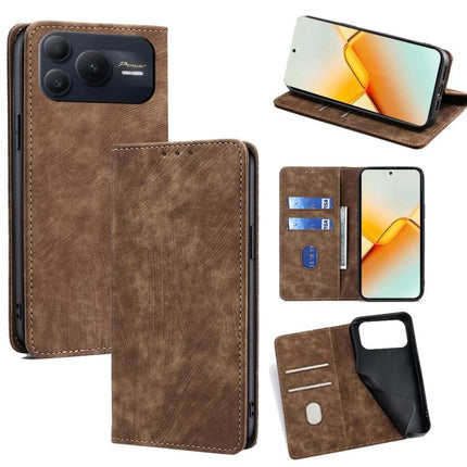 RFID Anti-theft Brush Magnetic Leather Phone Case, For Honor 600 Lite Global, For Honor X6d 5G, For Honor Magic8 Pro Air 5G, For Honor Power2