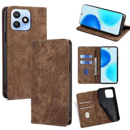 RFID Anti-theft Brush Magnetic Leather Phone Case, For Honor Win 5G, For Honor X8d 4G, For Honor X5c 4G, For Honor Magic8 Pro