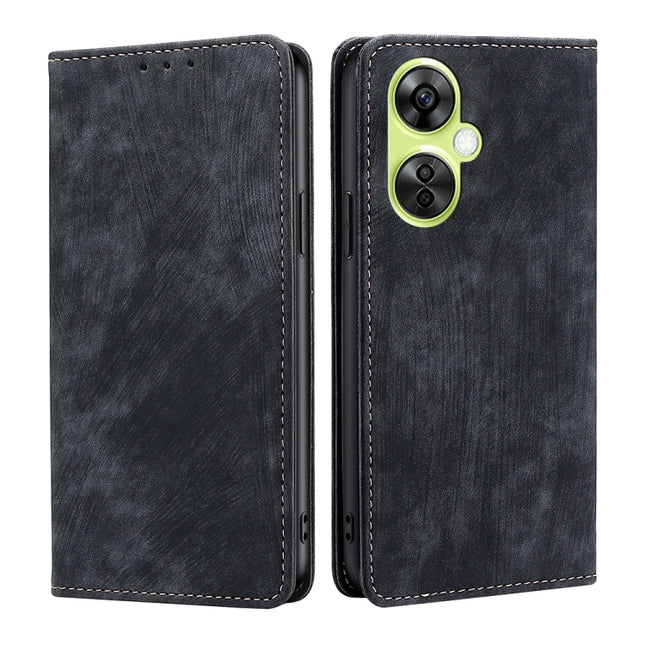 RFID Anti-theft Brush Magnetic Leather Phone Case, For OnePlus Nord CE 3 Lite 5G