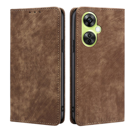 RFID Anti-theft Brush Magnetic Leather Phone Case, For OnePlus Nord CE 3 Lite 5G