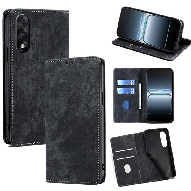 RFID Anti-theft Brush Magnetic Leather Phone Case, For OnePlus Ace 5 Ultra / Nord 5, For OnePlus Ace 5 Racing / Nord CE5, For OnePlus Ace 5 / 5 Pro, For OnePlus Ace 3 Pro 5G