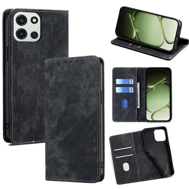 RFID Anti-theft Brush Magnetic Leather Phone Case, For OnePlus Turbo 6 / 6V, For OnePlus Ace 6, For OnePlus 15 5G, For OnePlus Ace 5 Ultra / Nord 5