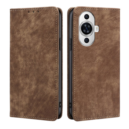 RFID Anti-theft Brush Magnetic Leather Phone Case, For Huawei Enjoy 60X, For Huawei nova 11 Pro 4G / 11 Ultra 4G, For Huawei nova 11 4G
