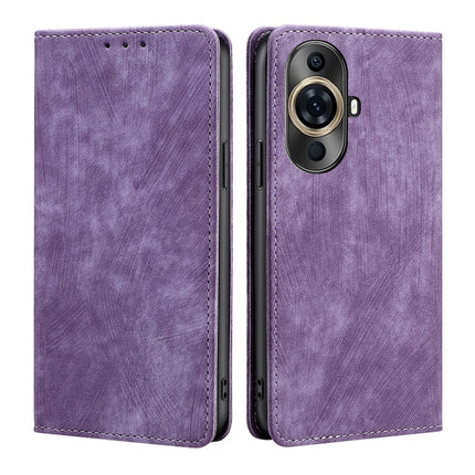 RFID Anti-theft Brush Magnetic Leather Phone Case, For Huawei Enjoy 60X, For Huawei nova 11 Pro 4G / 11 Ultra 4G, For Huawei nova 11 4G