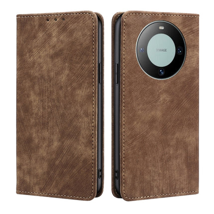 RFID Anti-theft Brush Magnetic Leather Phone Case, For Huawei Mate 60, For Huawei Enjoy 60 Pro / nova 11i, For Huawei Enjoy 60X, For Huawei nova 11 Pro 4G / 11 Ultra 4G