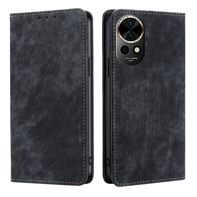 RFID Anti-theft Brush Magnetic Leather Phone Case, For Huawei nova 12 5G, For Huawei Mate 60 Pro / Pro+, For Huawei Mate 60, For Huawei Enjoy 60 Pro / nova 11i