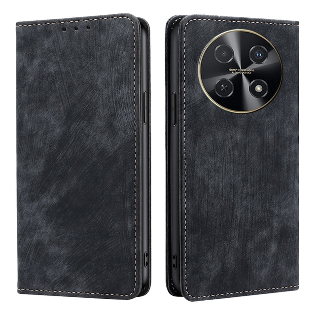 RFID Anti-theft Brush Magnetic Leather Phone Case, For Huawei nova 12i 4G, For Huawei Pura 70, For Huawei nova 12 5G, For Huawei Mate 60 Pro / Pro+