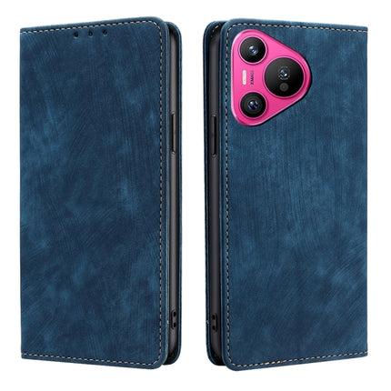 RFID Anti-theft Brush Magnetic Leather Phone Case, For Huawei nova 12i 4G, For Huawei Pura 70, For Huawei nova 12 5G, For Huawei Mate 60 Pro / Pro+