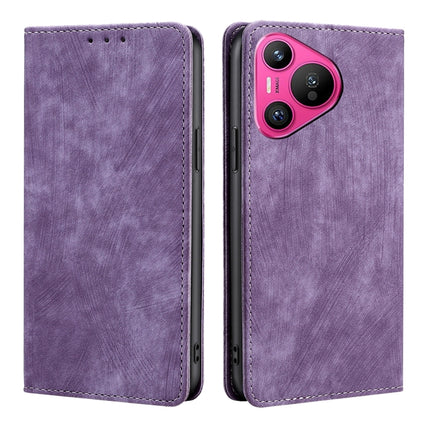RFID Anti-theft Brush Magnetic Leather Phone Case, For Huawei nova 12i 4G, For Huawei Pura 70, For Huawei nova 12 5G, For Huawei Mate 60 Pro / Pro+