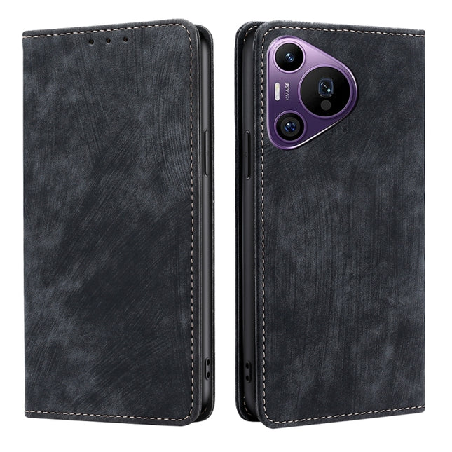 RFID Anti-theft Brush Magnetic Leather Phone Case, For Huawei Pura 70 Pro / Pro+, For Huawei Pura 70 Ultra, For Huawei nova 12i 4G, For Huawei Pura 70