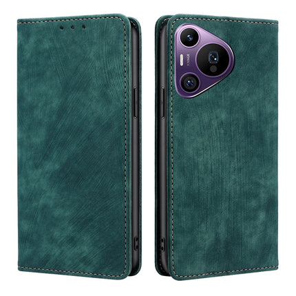 RFID Anti-theft Brush Magnetic Leather Phone Case, For Huawei Pura 70 Pro / Pro+, For Huawei Pura 70 Ultra, For Huawei nova 12i 4G, For Huawei Pura 70