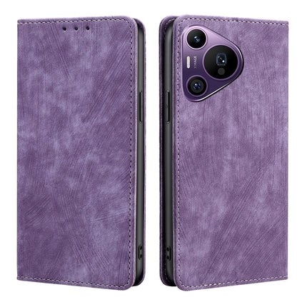 RFID Anti-theft Brush Magnetic Leather Phone Case, For Huawei Pura 70 Pro / Pro+, For Huawei Pura 70 Ultra, For Huawei nova 12i 4G, For Huawei Pura 70