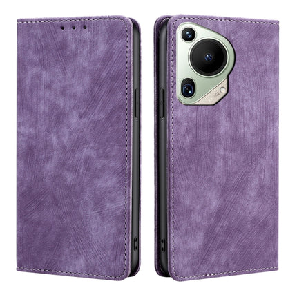RFID Anti-theft Brush Magnetic Leather Phone Case, For Huawei Pura 70 Pro / Pro+, For Huawei Pura 70 Ultra, For Huawei nova 12i 4G, For Huawei Pura 70