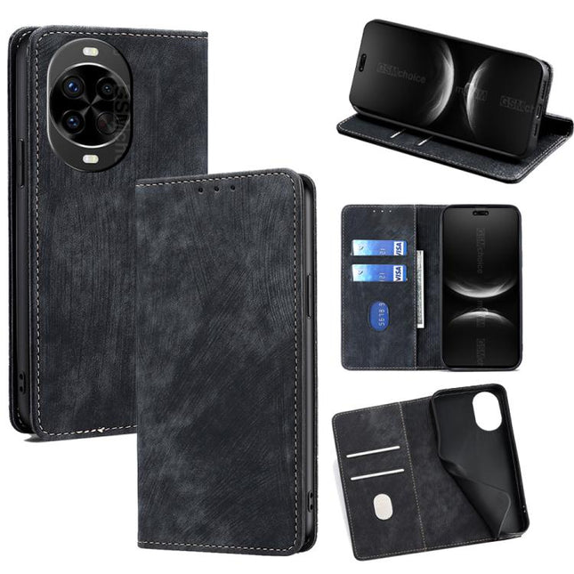 RFID Anti-theft Brush Magnetic Leather Phone Case, For Huawei nova 14 Pro 5G, For Huawei nova 14 5G, For Huawei Pura 70 Pro / Pro+, For Huawei Pura 70 Ultra