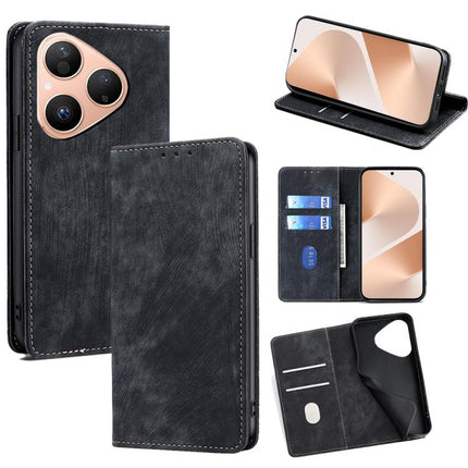 RFID Anti-theft Brush Magnetic Leather Phone Case, For Huawei Pura 80 5G, For Huawei nova 14 Ultra 5G, For Huawei nova 14 Pro 5G, For Huawei nova 14 5G