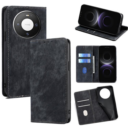 RFID Anti-theft Brush Magnetic Leather Phone Case, For Huawei Mate 80 5G, For Huawei Maimang 40 5G, For Huawei Pura 80 5G, For Huawei nova 14 Ultra 5G