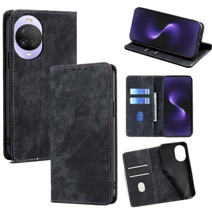 RFID Anti-theft Brush Magnetic Leather Phone Case, For Huawei nova 15, For Huawei Mate 80 Pro Max 5G, For Huawei Mate 80 5G, For Huawei Maimang 40 5G