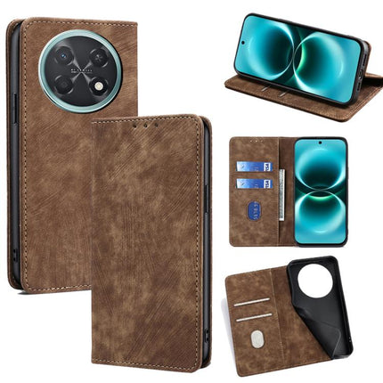 RFID Anti-theft Brush Magnetic Leather Phone Case, For Huawei Enjoy 90 Pro Max 5G, For Huawei Enjoy 90 Plus 5G, For Huawei nova 15 Ultra, For Huawei nova 15 Pro