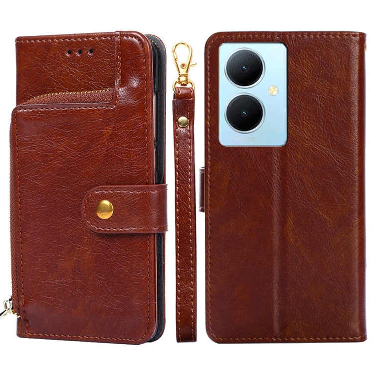 Zipper Bag Leather Phone Case, For vivo V30e 5G Global, For vivo iQOO Z9x 5G, For vivo iQOO Z9 Turbo, For vivo Y03 4G, For vivo Y100 5G IDN, For vivo Y78 Plus 5G