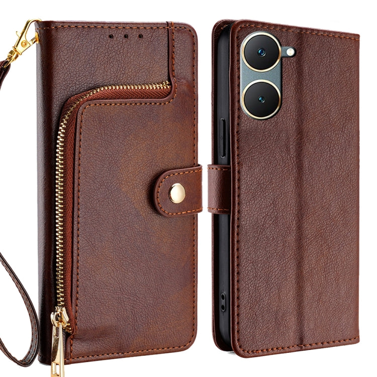 Zipper Bag Leather Phone Case, For vivo V30e 5G Global, For vivo iQOO Z9x 5G, For vivo iQOO Z9 Turbo, For vivo Y03 4G, For vivo Y100 5G IDN, For vivo Y78 Plus 5G