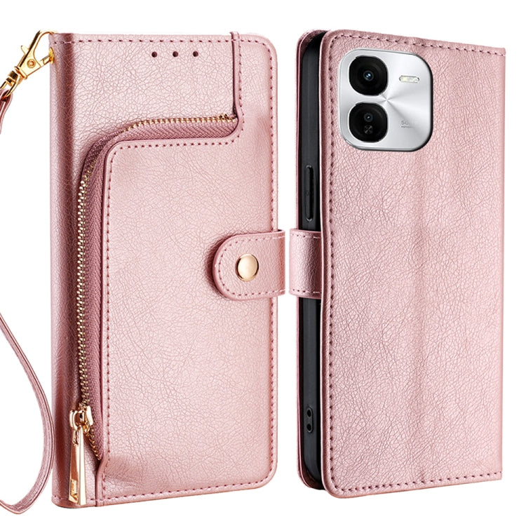 Zipper Bag Leather Phone Case, For vivo V30e 5G Global, For vivo iQOO Z9x 5G, For vivo iQOO Z9 Turbo, For vivo Y03 4G, For vivo Y100 5G IDN, For vivo Y78 Plus 5G