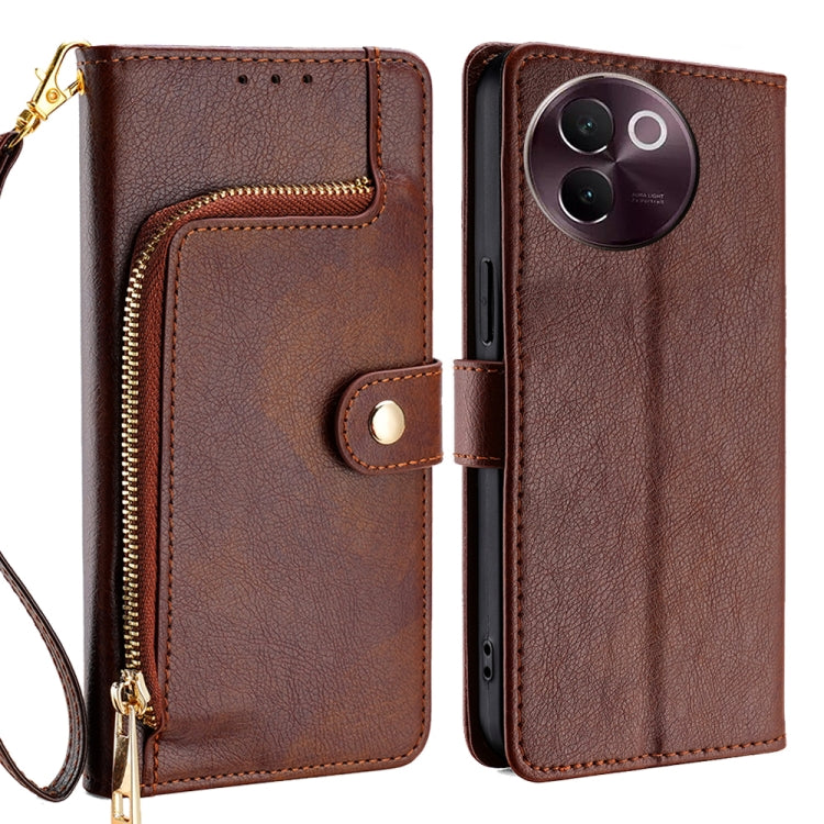 Zipper Bag Leather Phone Case, For vivo V30e 5G Global, For vivo iQOO Z9x 5G, For vivo iQOO Z9 Turbo, For vivo Y03 4G, For vivo Y100 5G IDN, For vivo Y78 Plus 5G