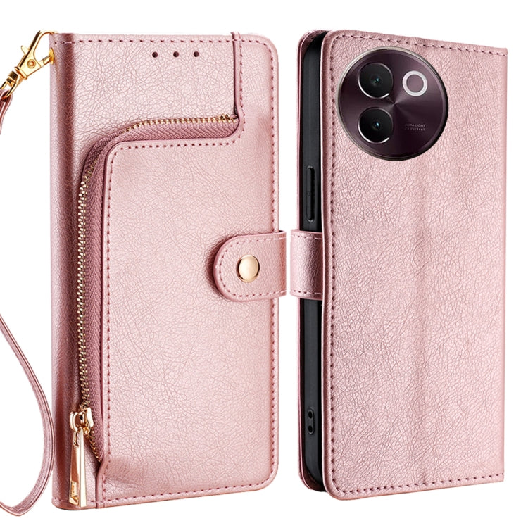 Zipper Bag Leather Phone Case, For vivo V30e 5G Global, For vivo iQOO Z9x 5G, For vivo iQOO Z9 Turbo, For vivo Y03 4G, For vivo Y100 5G IDN, For vivo Y78 Plus 5G