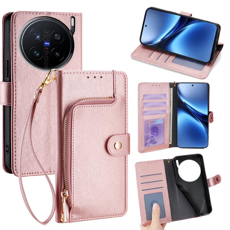 Zipper Bag Leather Phone Case, For vivo X200 Pro 5G, For vivo S19 Pro, For vivo S19, For vivo Y28 4G, For vivo X100s, For vivo Y38 5G / T3x Global