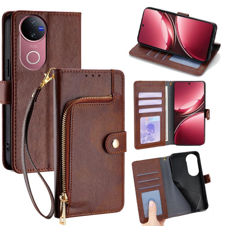 Zipper Bag Leather Phone Case, For vivo X200s 5G, For vivo Y39 5G Global, For vivo V50 Lite 5G, For vivo Y29s 5G / Y04 4G, For vivo Y29 4G Global, For vivo V50 5G