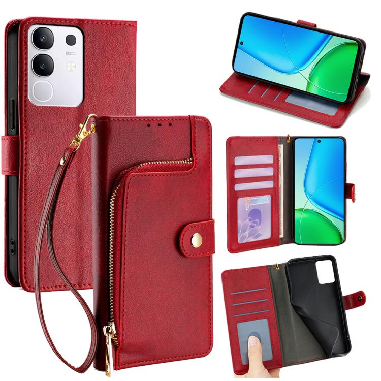 Zipper Bag Leather Phone Case, For vivo X200s 5G, For vivo Y39 5G Global, For vivo V50 Lite 5G, For vivo Y29s 5G / Y04 4G, For vivo Y29 4G Global, For vivo V50 5G