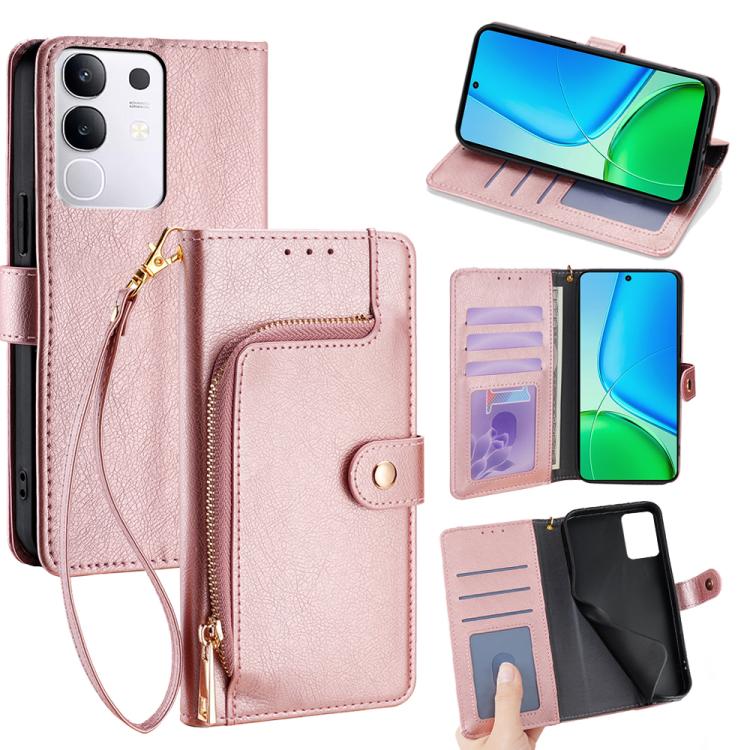 Zipper Bag Leather Phone Case, For vivo X200s 5G, For vivo Y39 5G Global, For vivo V50 Lite 5G, For vivo Y29s 5G / Y04 4G, For vivo Y29 4G Global, For vivo V50 5G